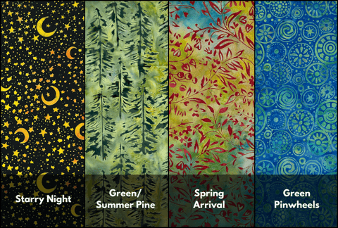 Starry night green summer pine spring arrival and green pinwheels food wrap designs