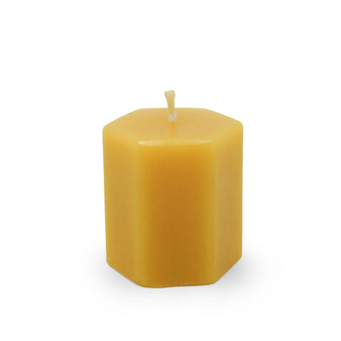 New! 100% Beeswax Hexagon Candle 2x2 - Ames Farm Single Source Honey